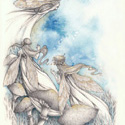 Faerie Dance, 2019   Watercolor, Pencil, Pearl Paints & Glitter Pen