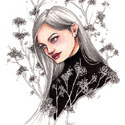 Silver Blooms, 2018   Copic Markers & Micron Pens