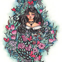 Cora, 2017  Watercolor, Copics & Micon Pen
