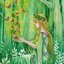 Lady of the Forest, 2020, Watercolor & Ink
