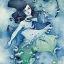 Swimming with the Rays, 2020, Watercolor