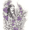 Purple Delphium, 2017  Pencil & Color Pencil