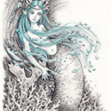 Torquoise Waves, 2017   Pencil & Color Pencil