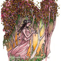 Persephone, 2018   Watercolor, Micron Pens, Gold & White Ink
